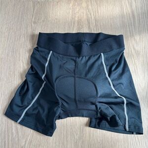 Black Cycling Shorts with White Accents